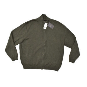 Tasso Elba Men's Green Full-Zip Sweater Jacket Regular Size XXL Cotton NWT